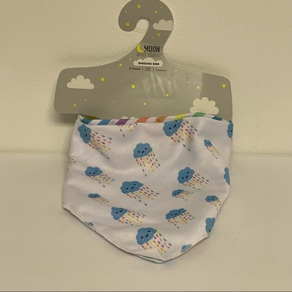 NEW |MOON AND STARS| INFANT/BABY BANDANA BIBS 0-24 MONTHS (Lot of 4 Bibs) - Picture 4 of 9
